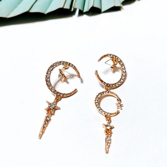 Moon drop earrings #674 - Picture 2 of 4